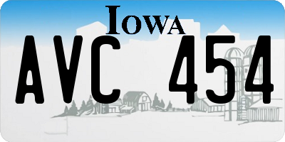 IA license plate AVC454