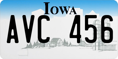 IA license plate AVC456