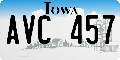 IA license plate AVC457
