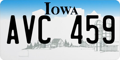 IA license plate AVC459