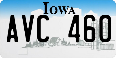 IA license plate AVC460