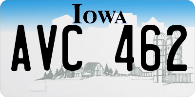 IA license plate AVC462