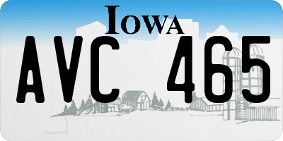 IA license plate AVC465
