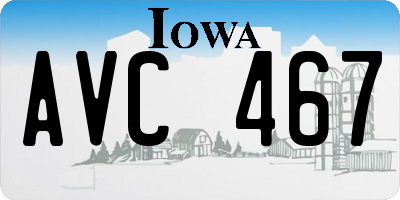 IA license plate AVC467