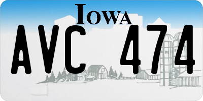 IA license plate AVC474