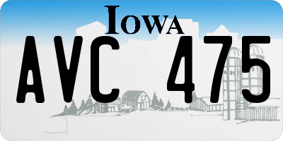 IA license plate AVC475