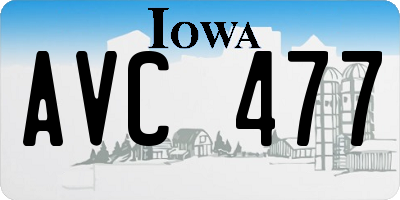 IA license plate AVC477