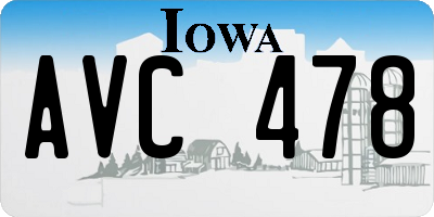 IA license plate AVC478