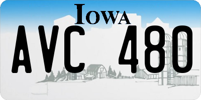 IA license plate AVC480