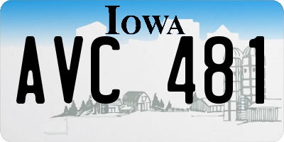 IA license plate AVC481