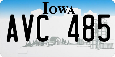 IA license plate AVC485