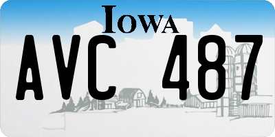 IA license plate AVC487