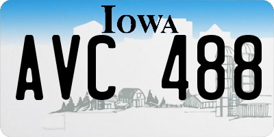 IA license plate AVC488