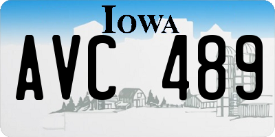 IA license plate AVC489
