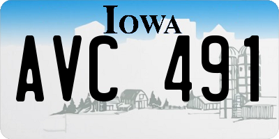 IA license plate AVC491