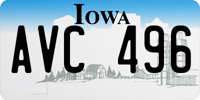 IA license plate AVC496