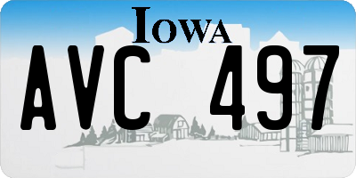IA license plate AVC497