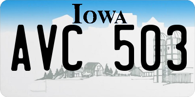 IA license plate AVC503
