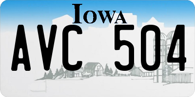 IA license plate AVC504