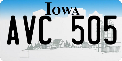 IA license plate AVC505