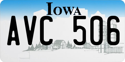 IA license plate AVC506