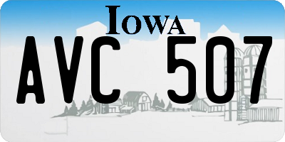 IA license plate AVC507