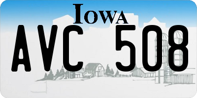 IA license plate AVC508