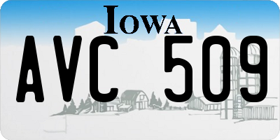IA license plate AVC509