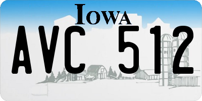 IA license plate AVC512