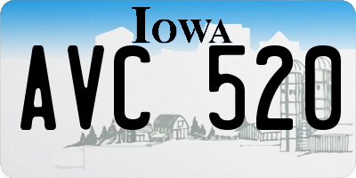 IA license plate AVC520