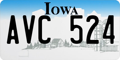 IA license plate AVC524