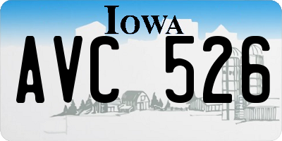 IA license plate AVC526
