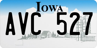 IA license plate AVC527
