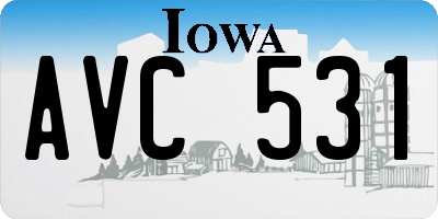 IA license plate AVC531