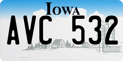 IA license plate AVC532