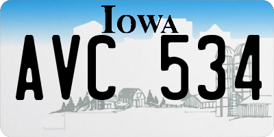 IA license plate AVC534