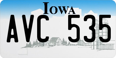 IA license plate AVC535
