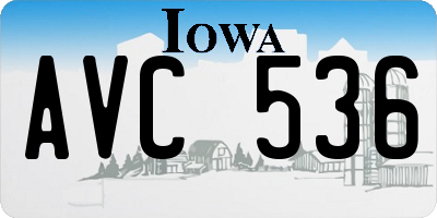 IA license plate AVC536