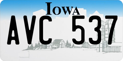 IA license plate AVC537