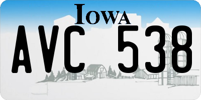 IA license plate AVC538
