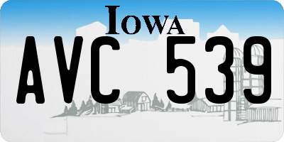 IA license plate AVC539