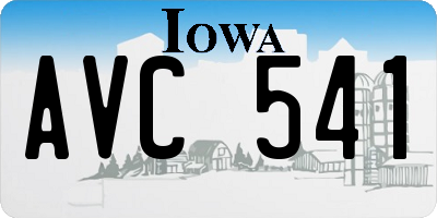 IA license plate AVC541