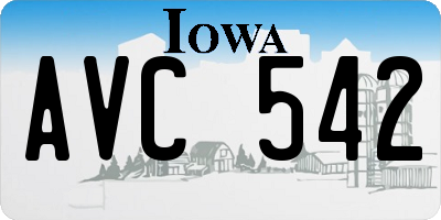 IA license plate AVC542