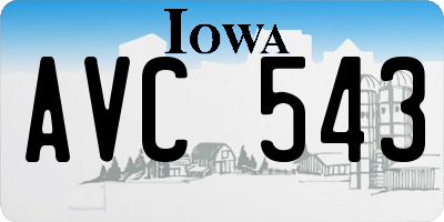 IA license plate AVC543