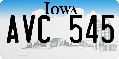 IA license plate AVC545