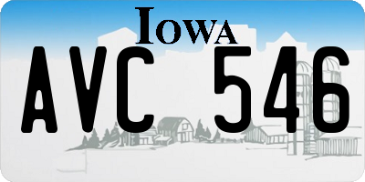 IA license plate AVC546