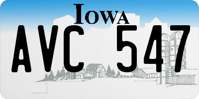 IA license plate AVC547