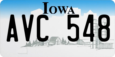 IA license plate AVC548
