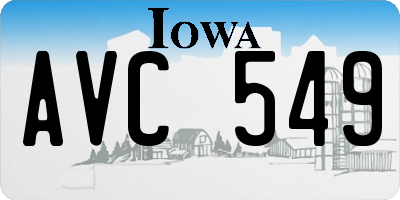 IA license plate AVC549