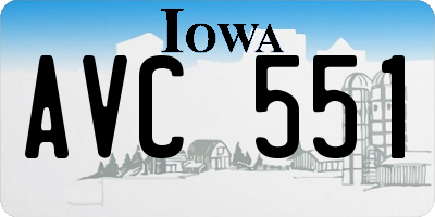 IA license plate AVC551